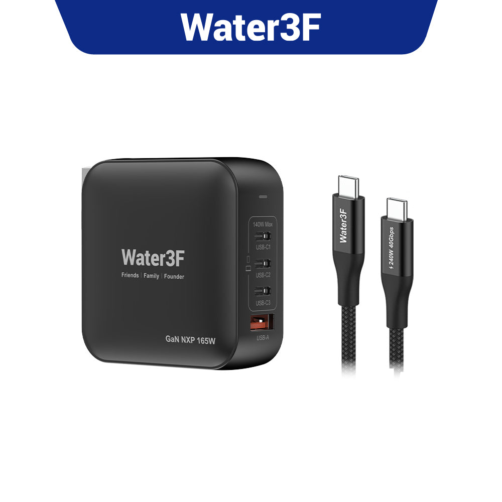 Water3F 165 / 100W 4孔GaN快速充電器 3C1A版