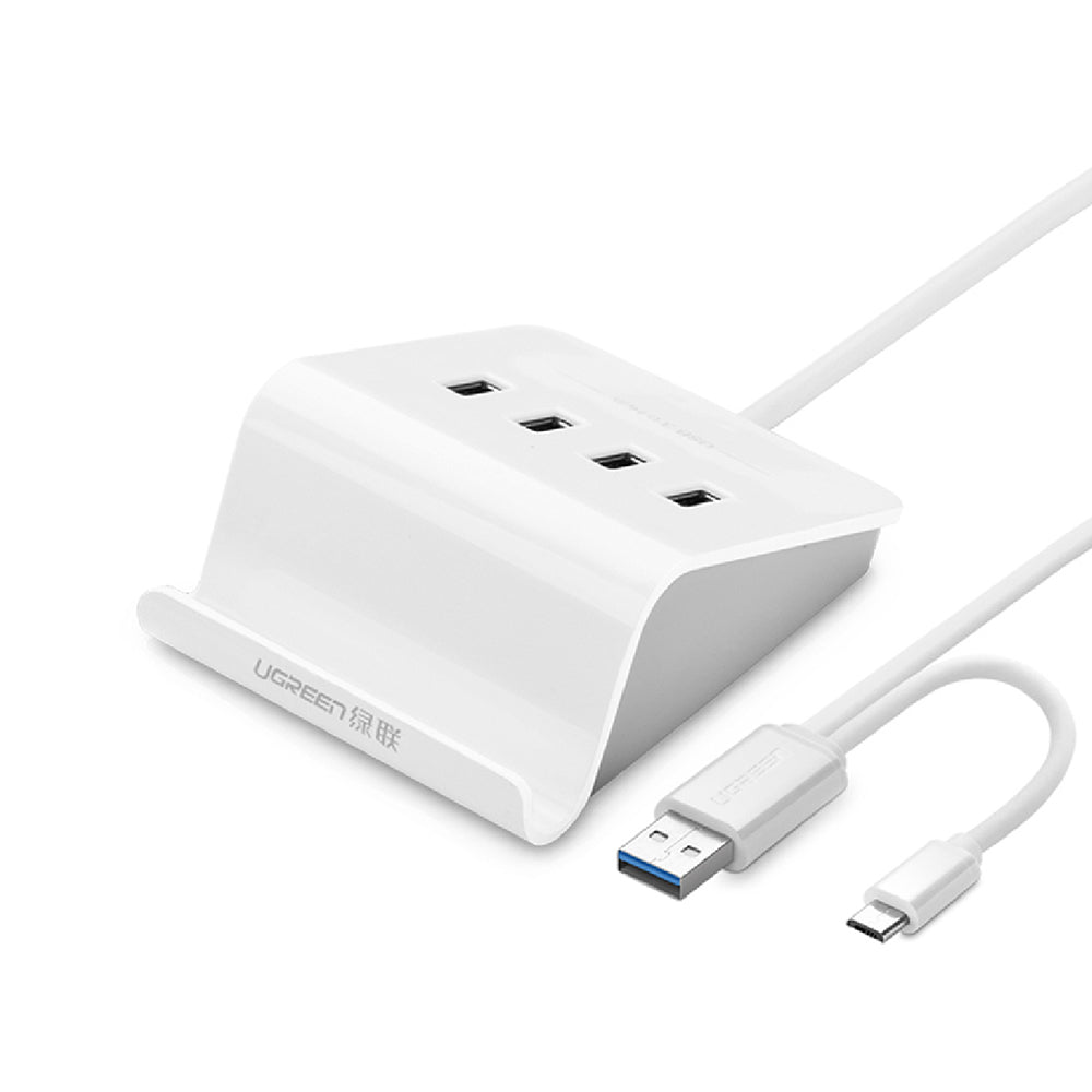 【福利品】綠聯 4 Port USB3.0+OTG手機平板電腦通用集線器