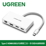 【拆封新品/福利品】 綠聯 Type-C HDMI/USB3.0*2/網路三合一多功能HUB集線器