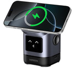 綠聯 小機器人 Qi2 認證 15W 2合1 無線充電座 摺疊支架 iPhone/AirPods 適用