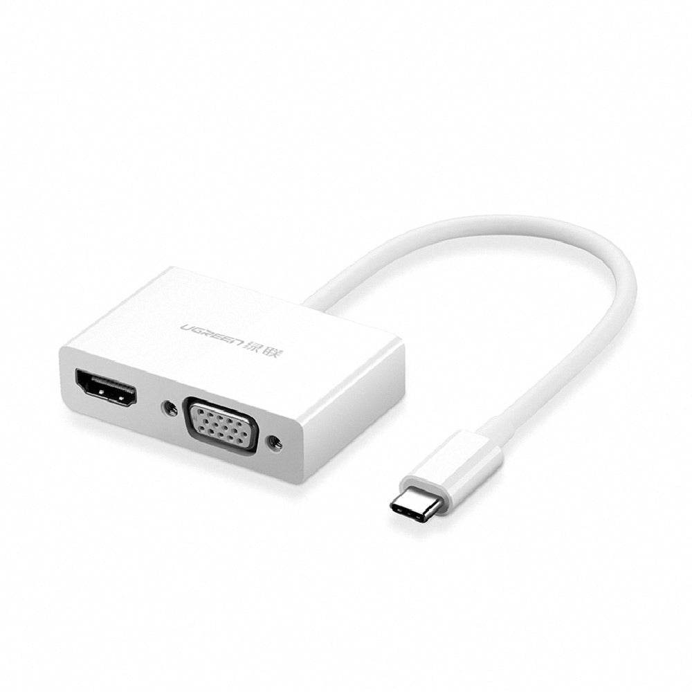綠聯 Type C轉HDMI+VGA+PD轉換器 白色