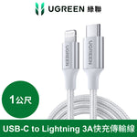【拆封新品/福利品】綠聯 iPhone充電線MFi蘋果官方認證USB-C to Lightning快充傳輸線 金屬編織版