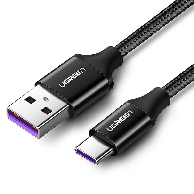 綠聯 1M 5A TYPE-C USB極致快充傳輸線 BRAID版 黑色