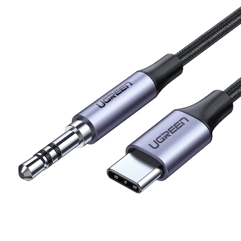 綠聯1M USB-C/Type-C轉3.5mm傳輸線 公對公 深空灰