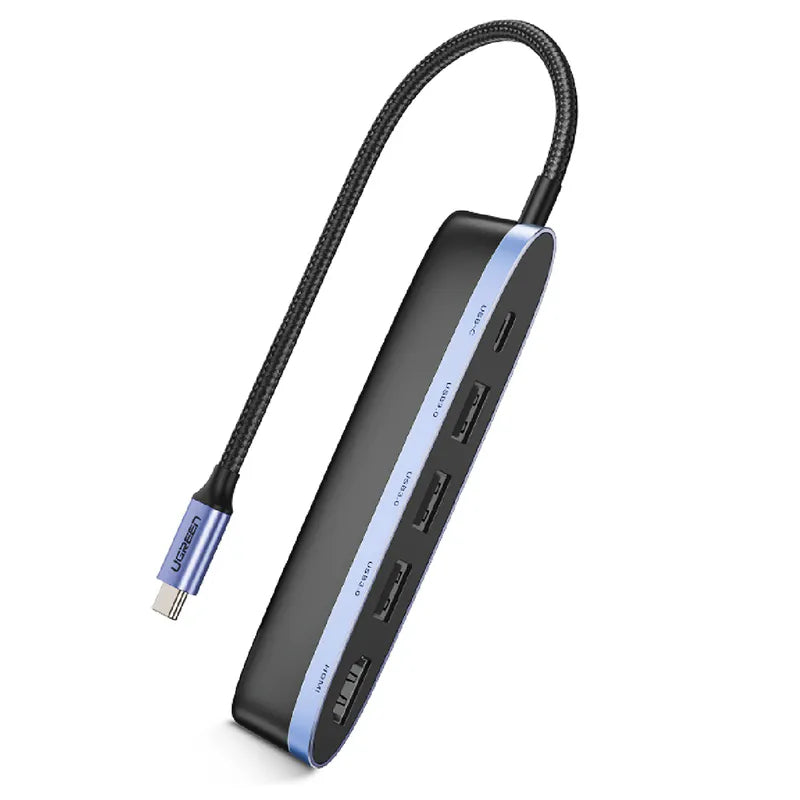 綠聯五合一USB-C集線器深空灰4K HDMI +USB3.0 +PD快充