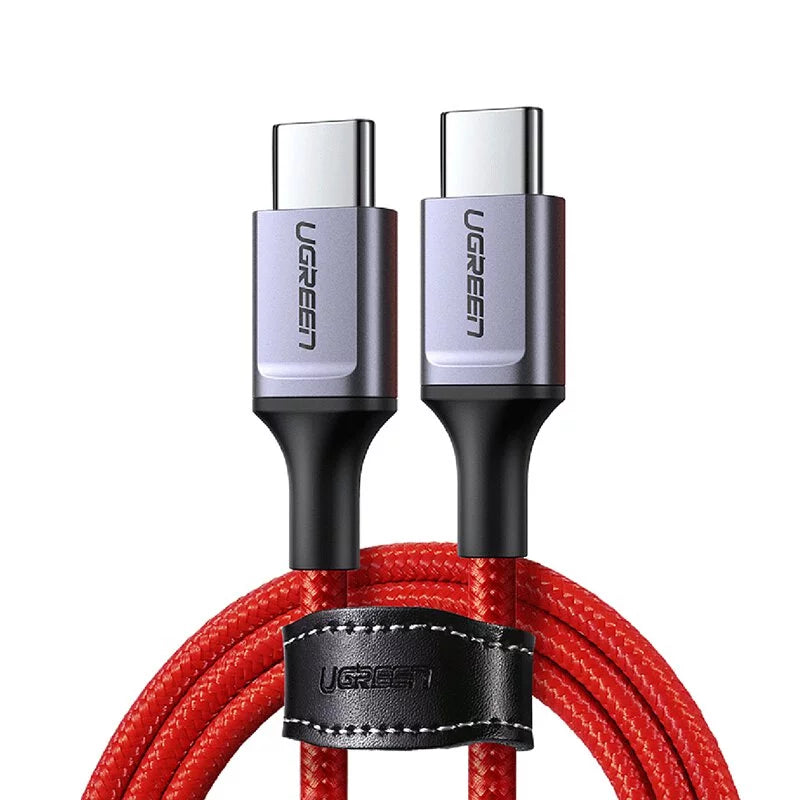 綠聯 1M 3A  USB Type-C 公對公 快充傳輸線 收納皮帶 PD60W快充版