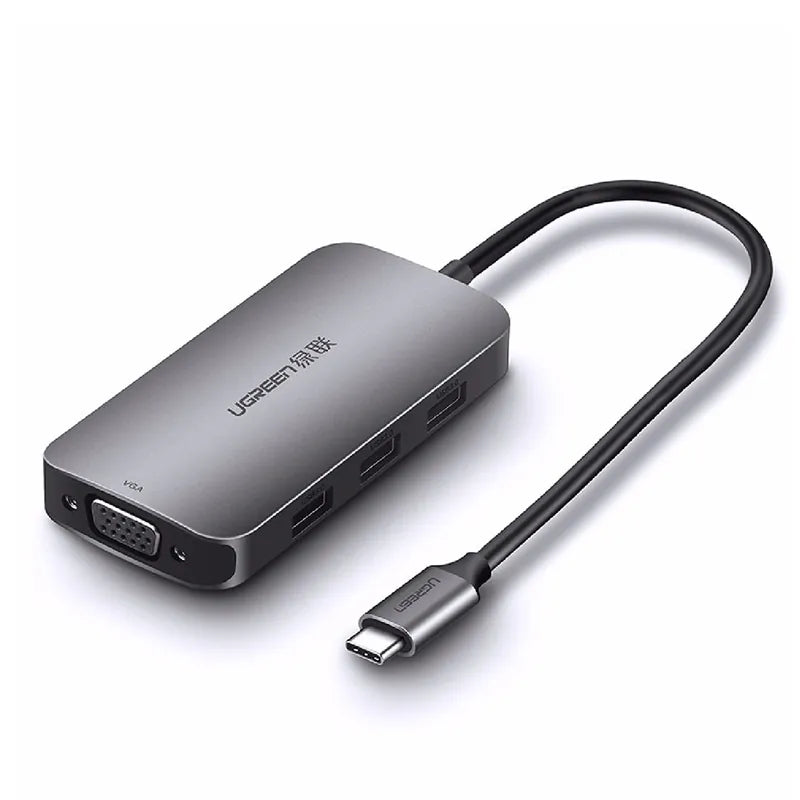 綠聯 USB-C轉VGA多功能轉接器 3 Port USB3.0+PD快充