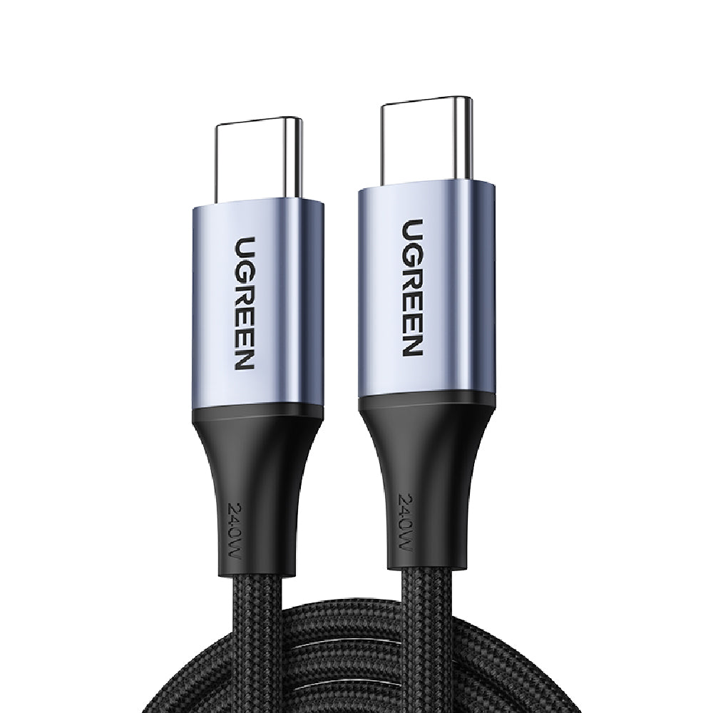 綠聯 USB Type-C to Type-C 安全超快充傳輸線 240W 金屬編織 深空灰 1公尺