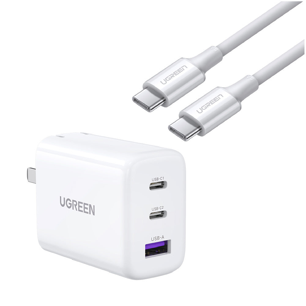 綠聯 GaN充電器 快充版(65W 三口快充充電器組+Type-C快充線 2C1A)