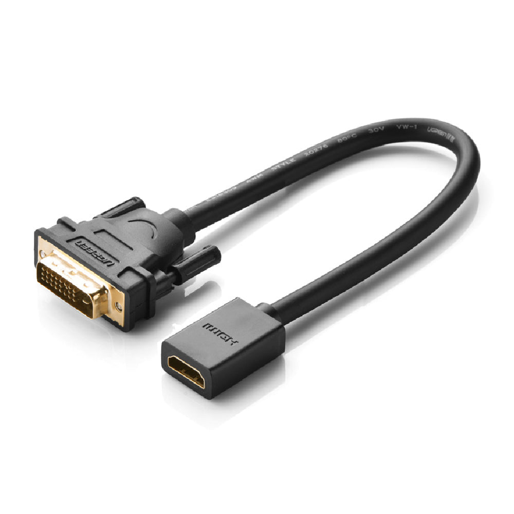 綠聯 DVI 轉 HDMI 轉接線 公對母 電腦接螢幕／電視 影像轉接 22公分