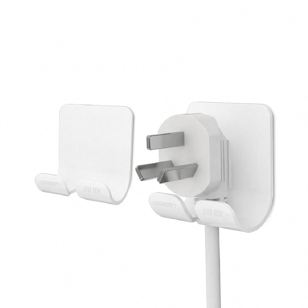 綠聯 電源線收納掛鉤 2入 白色