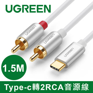 [拆封新品/福利品]綠聯 1.5M Type-c轉2RCA音源線