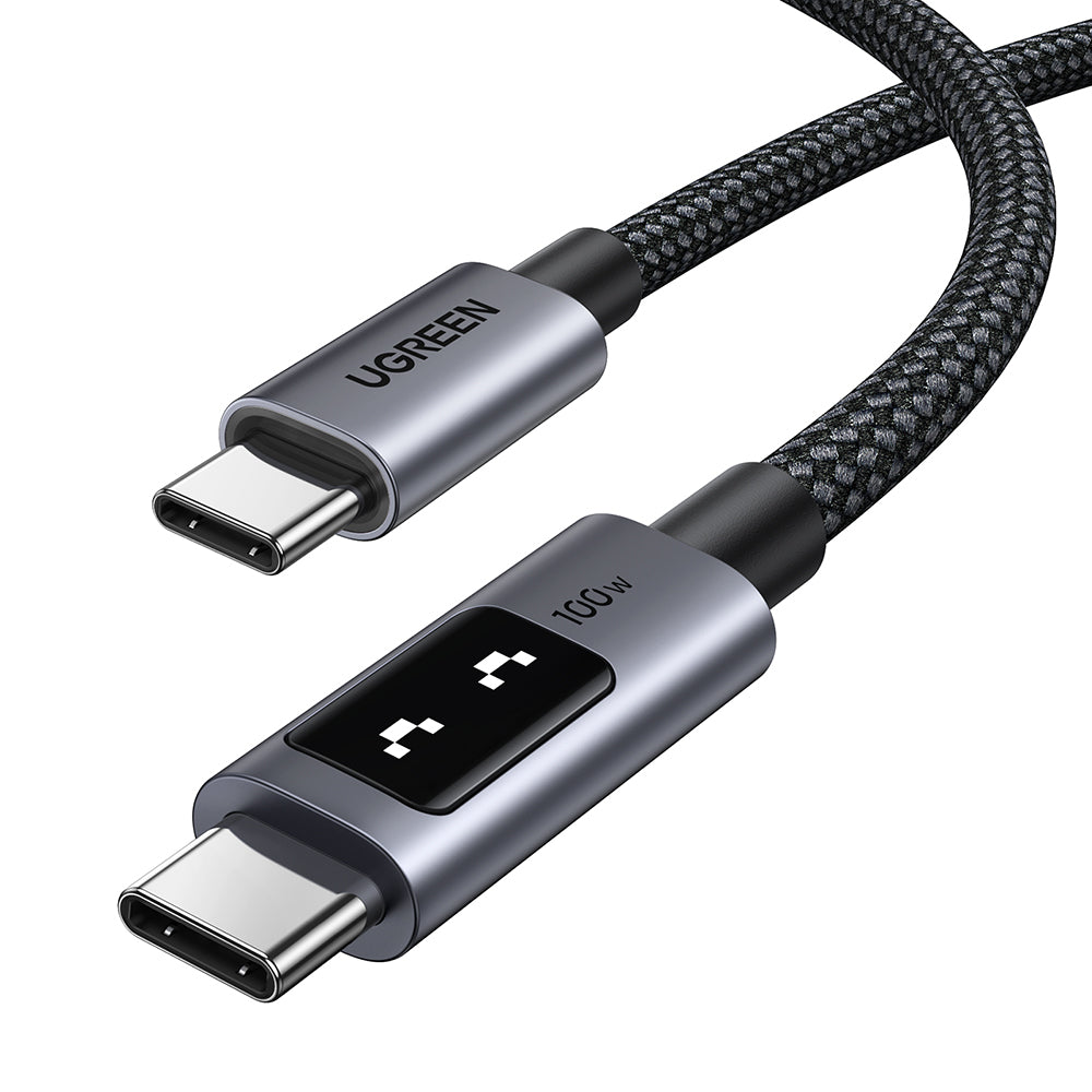 綠聯 小機器人 100W 雙USB-C  深空灰 充電線/傳輸線