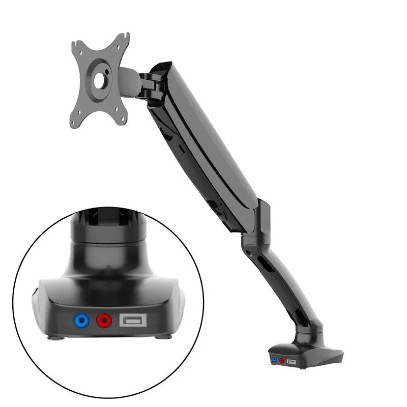 樂歌Loctek 全維度懸停 17-27吋 USB3.0/音源/麥克風孔 電腦螢幕支架 DLB502HM 夾桌/穿孔通用款