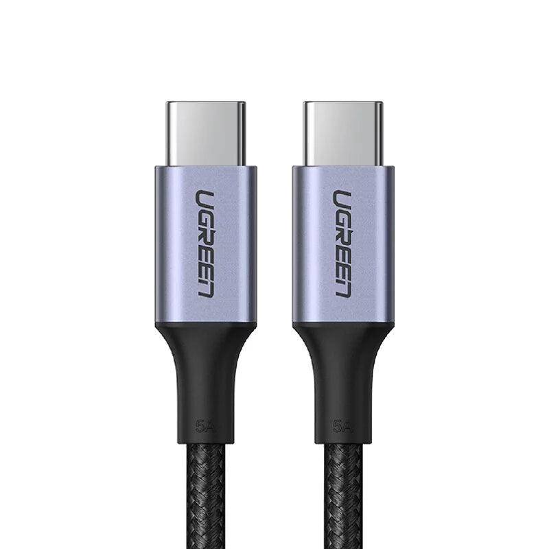 綠聯 PD 100W 5A快充電線/傳輸線Type-C對Type-C金屬殼編織線