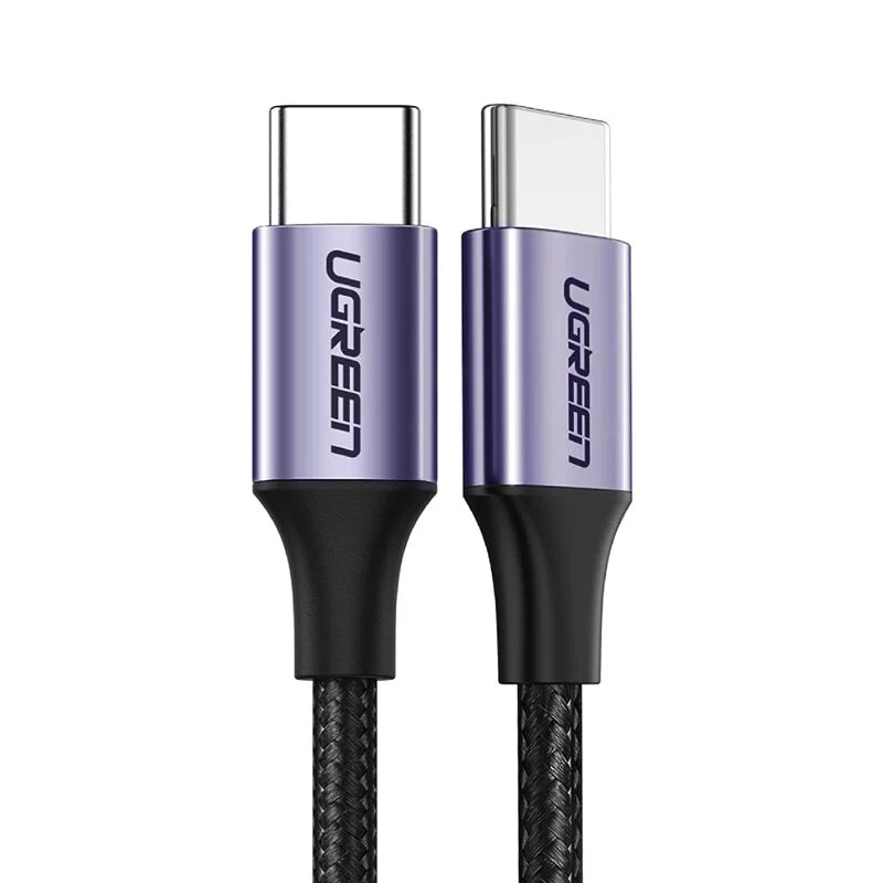 綠聯 USB-C/Type-C 3A快充傳輸線 公對公傳輸線 60W快充 金屬編織版