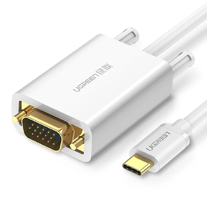 綠聯 1.5M USB Type C轉VGA傳輸線 White