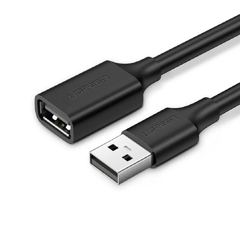 綠聯 USB 2.0A公對A母鍍鎳成型款 圓線 黑色