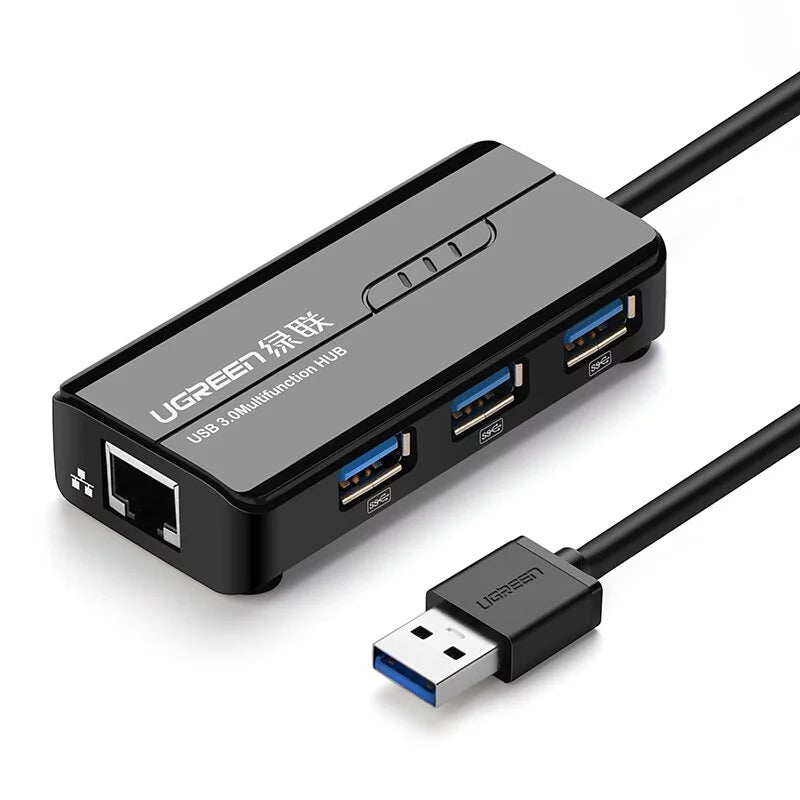 [福利品] 綠聯 3 Port USB3.0集線器+GigaLAN網路卡