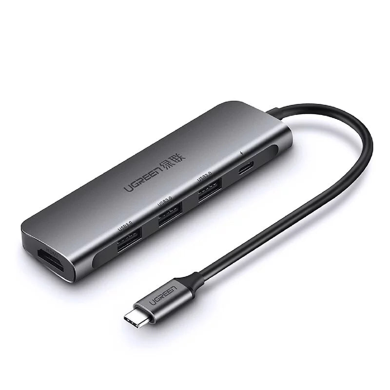 綠聯 五合一Type-C集線器HDMI +USB 3.0*3 +PD Converter [使用台灣晶片]