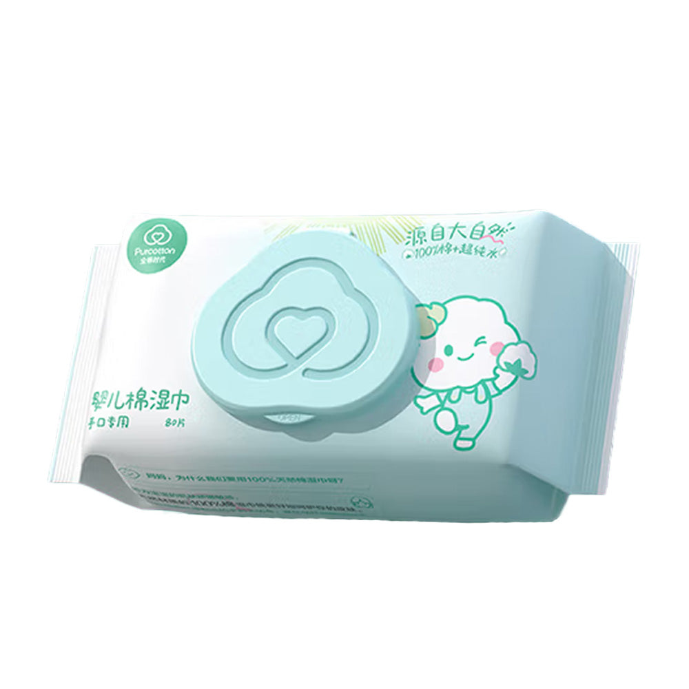 全棉時代 100%純棉嬰兒柔濕巾 80片（18.8*14公分，60 gsm）